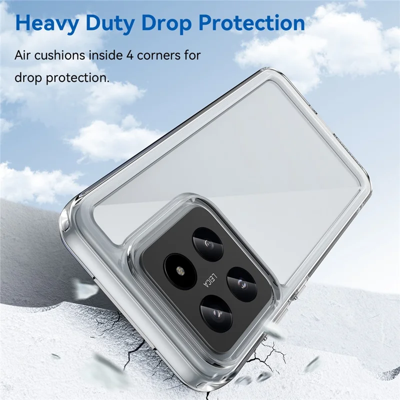 Pour le boîtier Xiaomi 14 Anti-drop Shockproof TPU+Acrylique Protecteur de téléphone portable - Transparent