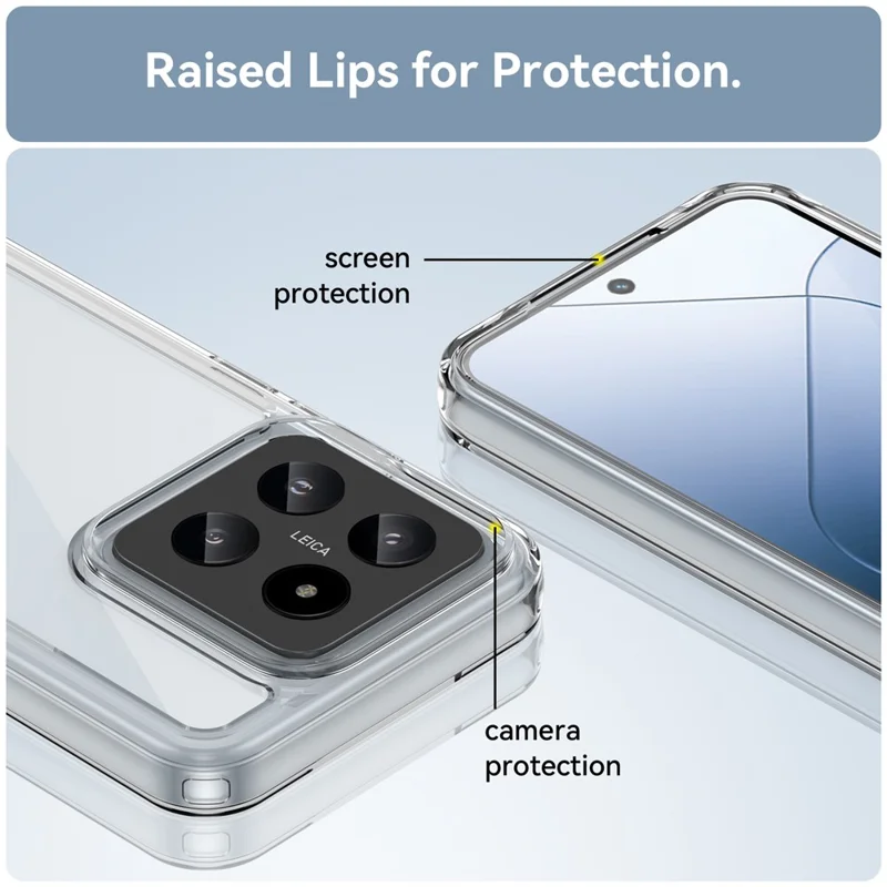 Pour le boîtier Xiaomi 14 Anti-drop Shockproof TPU+Acrylique Protecteur de téléphone portable - Transparent