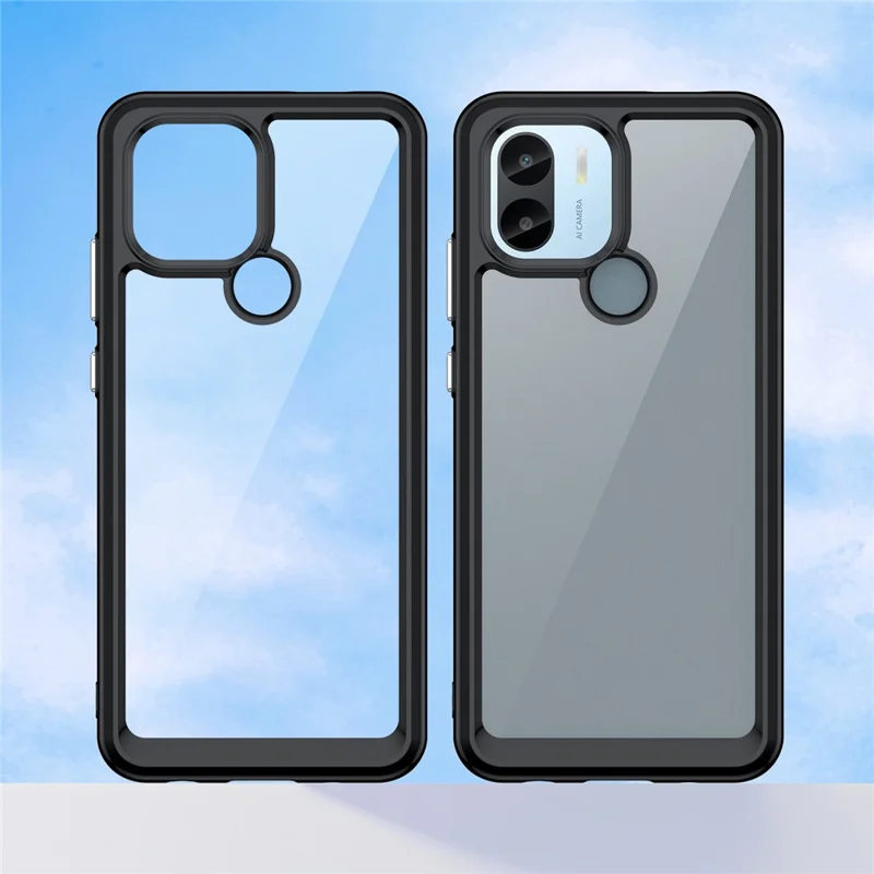 Für Xiaomi Redmi A2+ 4G / A1+ 4G / Poco C50 4G Hülle Stoßfest TPU+Acryl Handyhülle - Schwarz