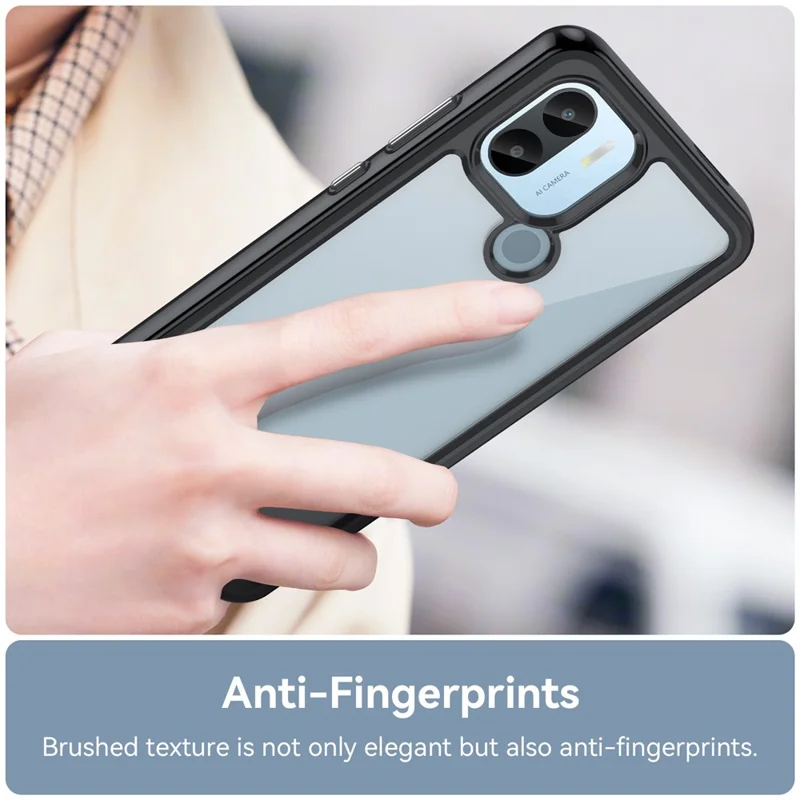 Für Xiaomi Redmi A2+ 4G / A1+ 4G / Poco C50 4G Hülle Stoßfest TPU+Acryl Handyhülle - Schwarz