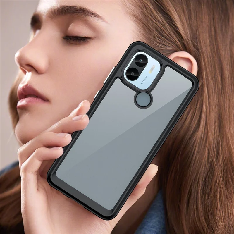 Für Xiaomi Redmi A2+ 4G / A1+ 4G / Poco C50 4G Hülle Stoßfest TPU+Acryl Handyhülle - Schwarz