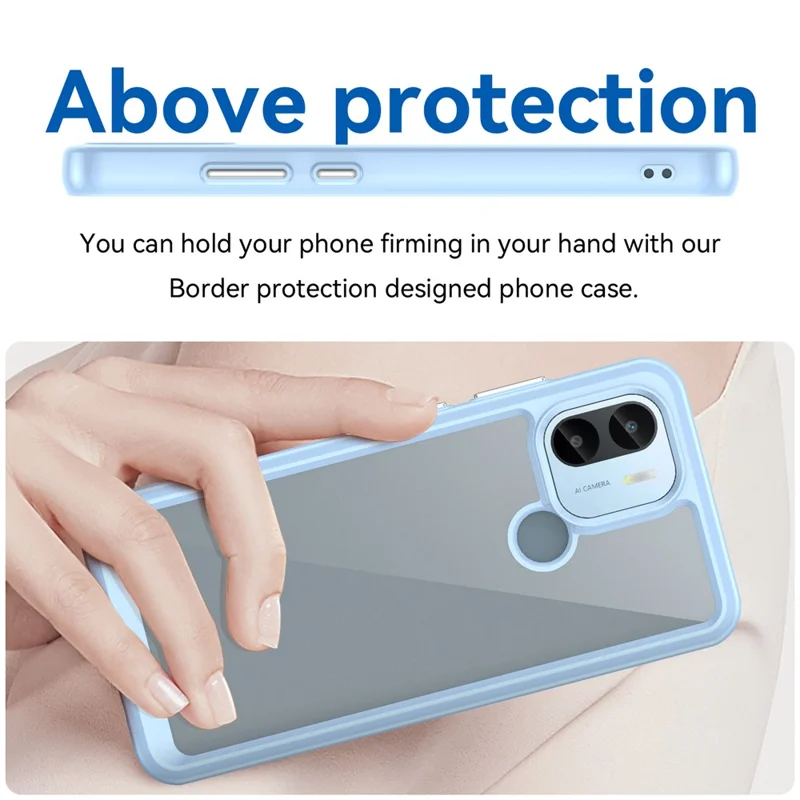 Til Xiaomi Redmi A2+ 4G / A1+ 4G/ Poco C50 4G hylse mod stød TPU+Acryl bagside til mobiltelefon - Blå