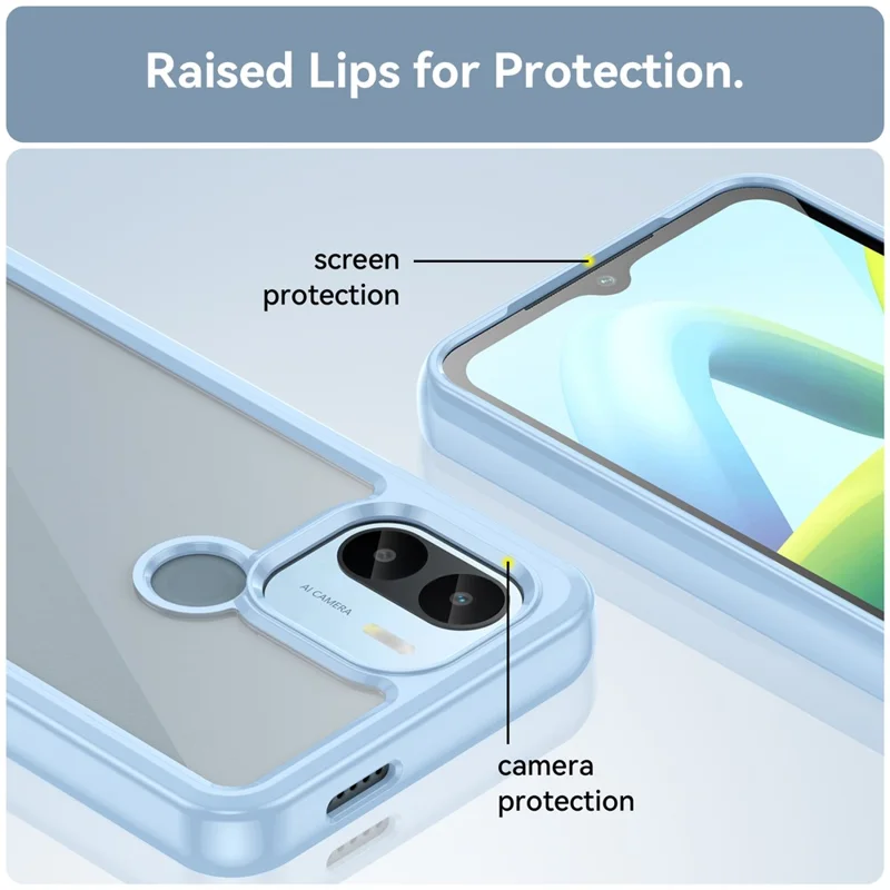 Til Xiaomi Redmi A2+ 4G / A1+ 4G/ Poco C50 4G hylse mod stød TPU+Acryl bagside til mobiltelefon - Blå