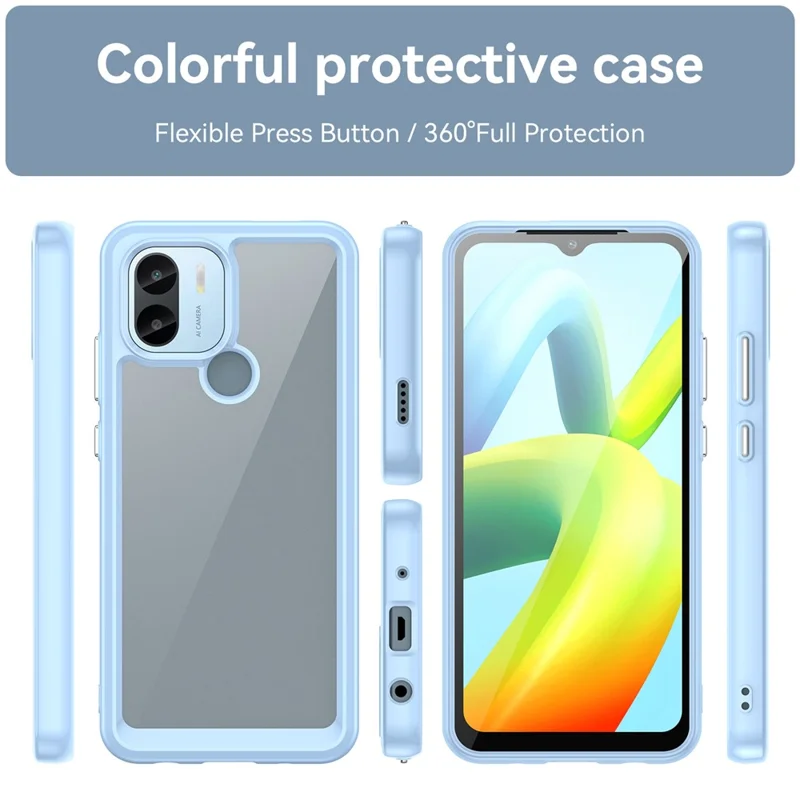 Til Xiaomi Redmi A2+ 4G / A1+ 4G/ Poco C50 4G hylse mod stød TPU+Acryl bagside til mobiltelefon - Blå