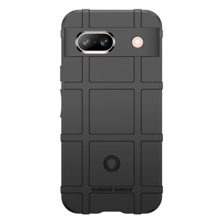 Para Google Pixel 8a Case Anti-Scratch Square Grid Texture TPU Phone Cover - Preto