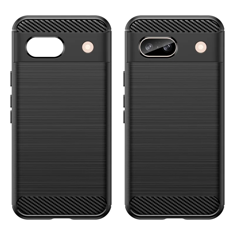 Für Google Pixel 8a-Hülle Slim-Fit TPU-Handyhülle Carbon-Faser-Textur-Schale - Schwarz