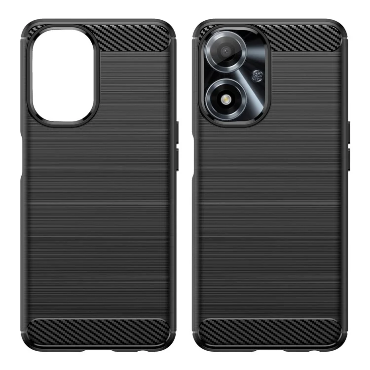 Для Oppo A2m 5G Пылезащитный чехол для мобильного телефона TPU с текстурой углеродного волокна Чехол для телефона - Черный