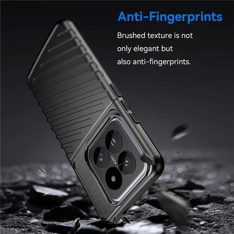 Thunder Series For Xiaomi 14 Pro Case Thicken TPU Cell Phone Cover Protective Shell - Black