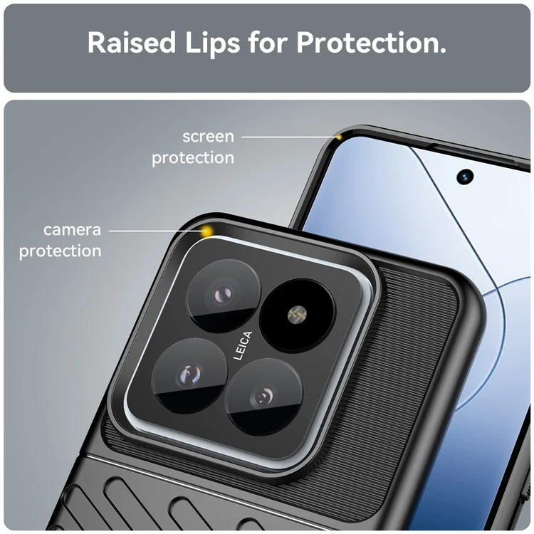 Thunder Series For Xiaomi 14 Pro Case Thicken TPU Cell Phone Cover Protective Shell - Black