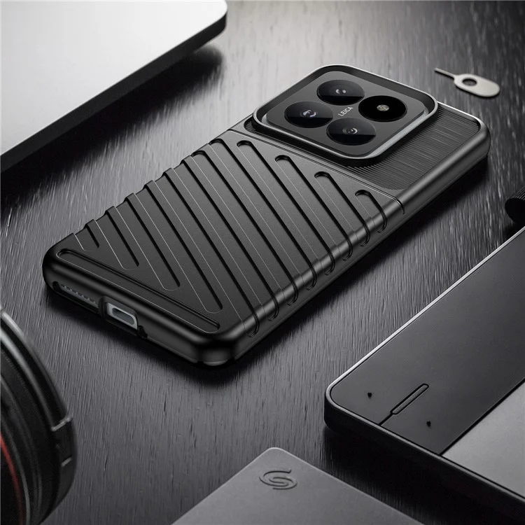 Thunder Series For Xiaomi 14 Pro Case Thicken TPU Cell Phone Cover Protective Shell - Black