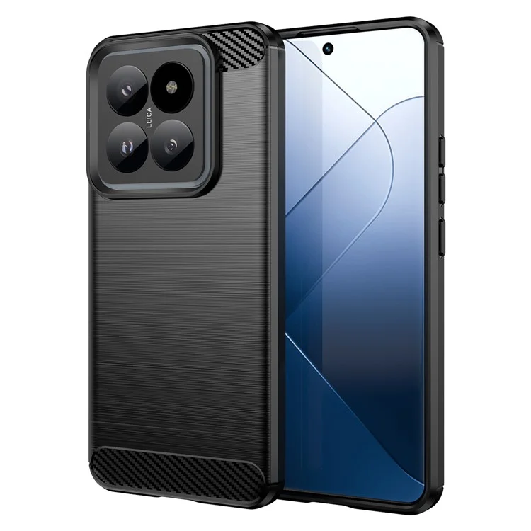 Чехол для Xiaomi 14 Pro, TPU с текстурой углеродного волокна, тонкий, черный