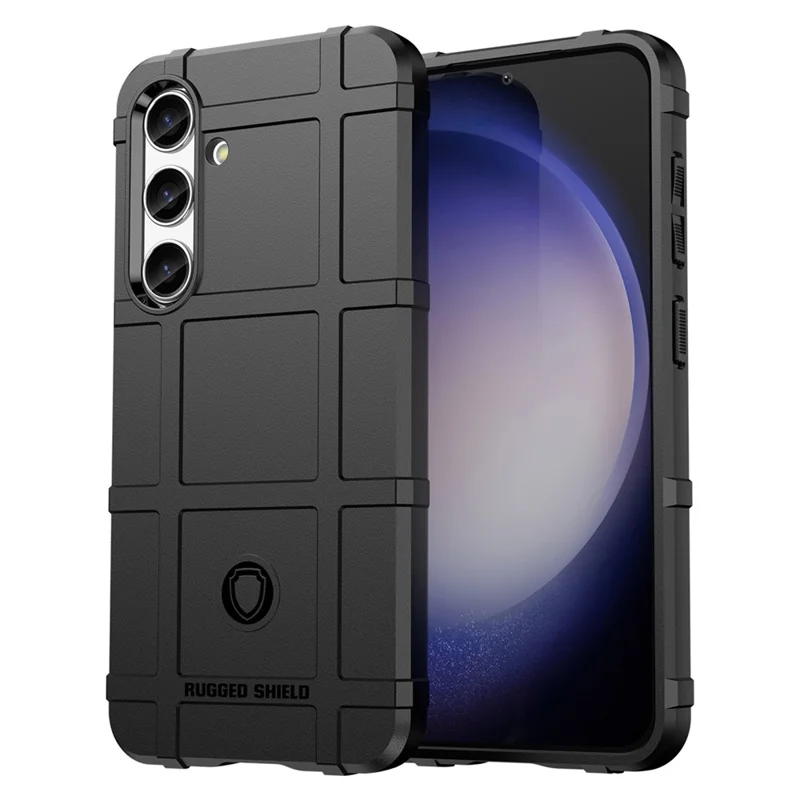 Square Grid Texture Shell for Samsung Galaxy S24 Flexible TPU Phone Case - Black