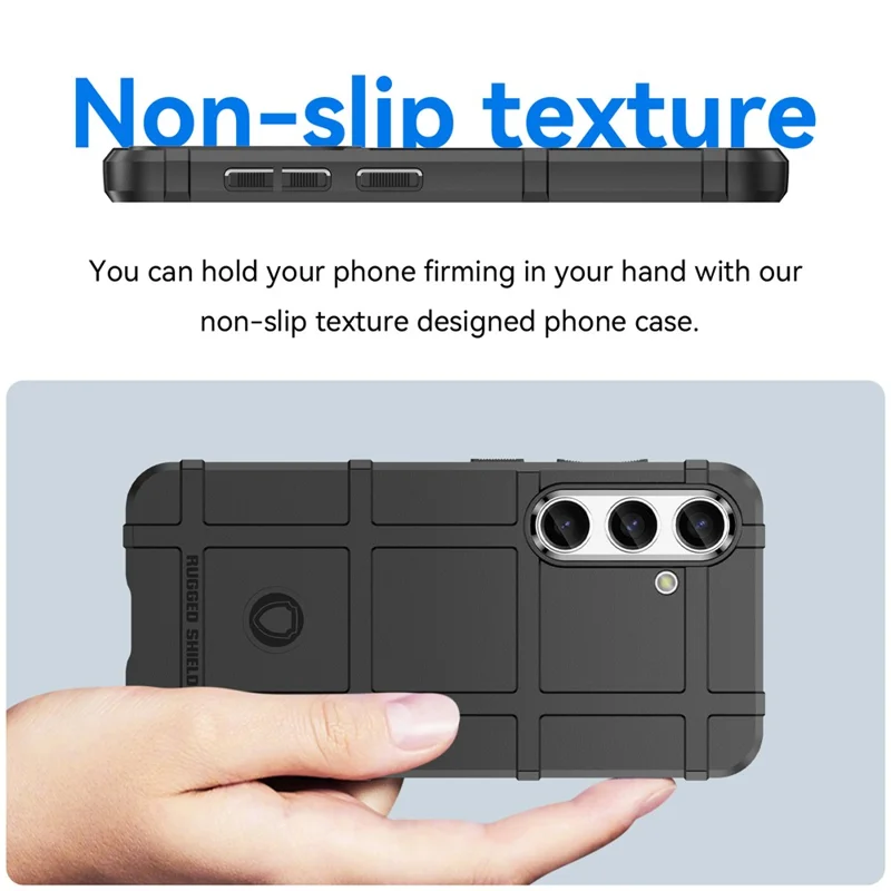 Square Grid Texture Shell for Samsung Galaxy S24 Flexible TPU Phone Case - Black