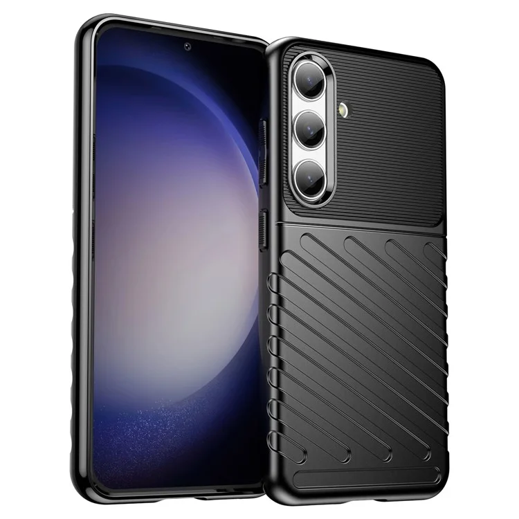 Thunder Series For Samsung Galaxy S24 Case Shock-absorbed TPU Mobile Phone Cover - Black