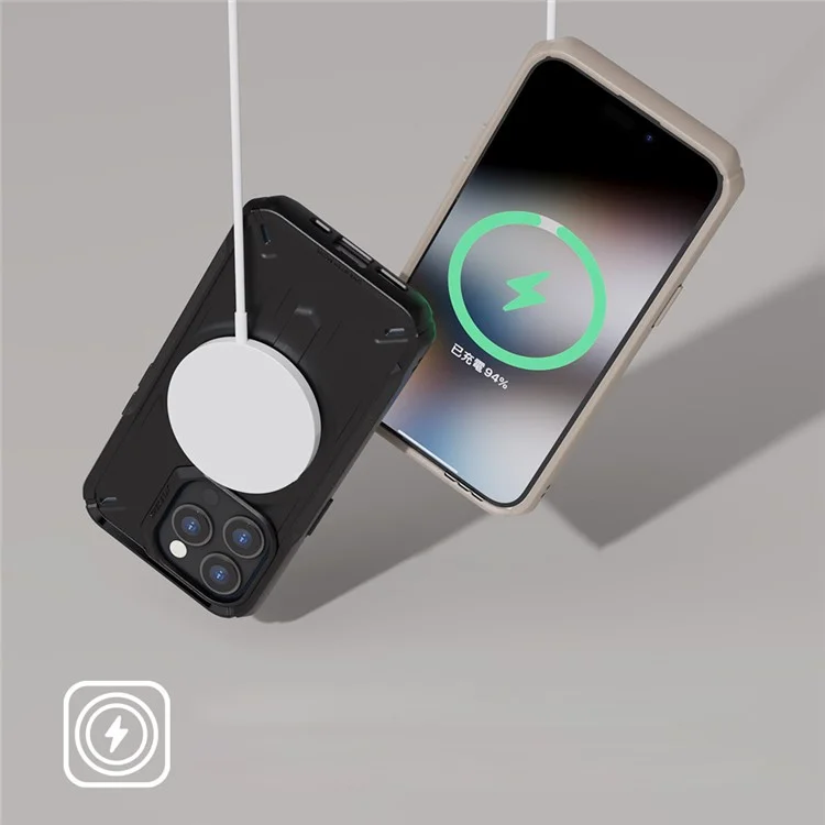JTLEGEND REX Pro Kooling para iPhone 15 Pro Capa Compatível com Carregamento Magnético MagSafe Capa de Telefone TPU+PC Suporte de Dissipação de Calor - Preto