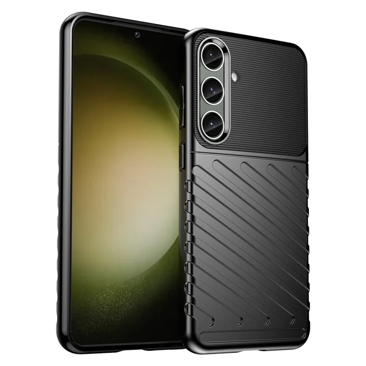 Thunder Series For Samsung Galaxy S25+ / S24+ Cell Phone Cover Slim-Fit TPU Protective Shell Case - Black