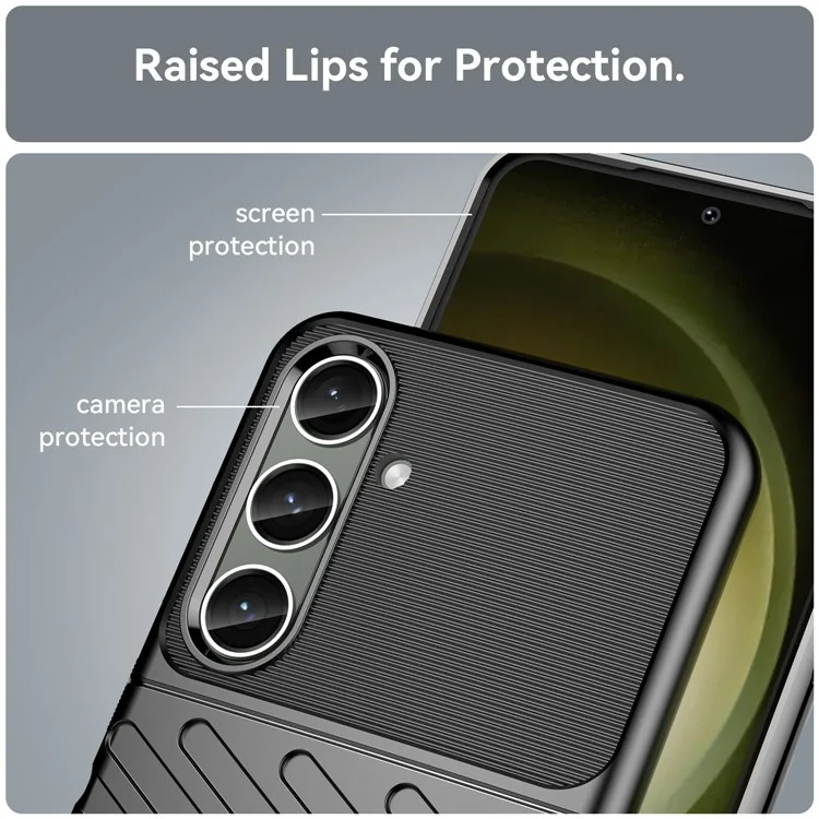 Thunder Series For Samsung Galaxy S25+ / S24+ Cell Phone Cover Slim-Fit TPU Protective Shell Case - Black