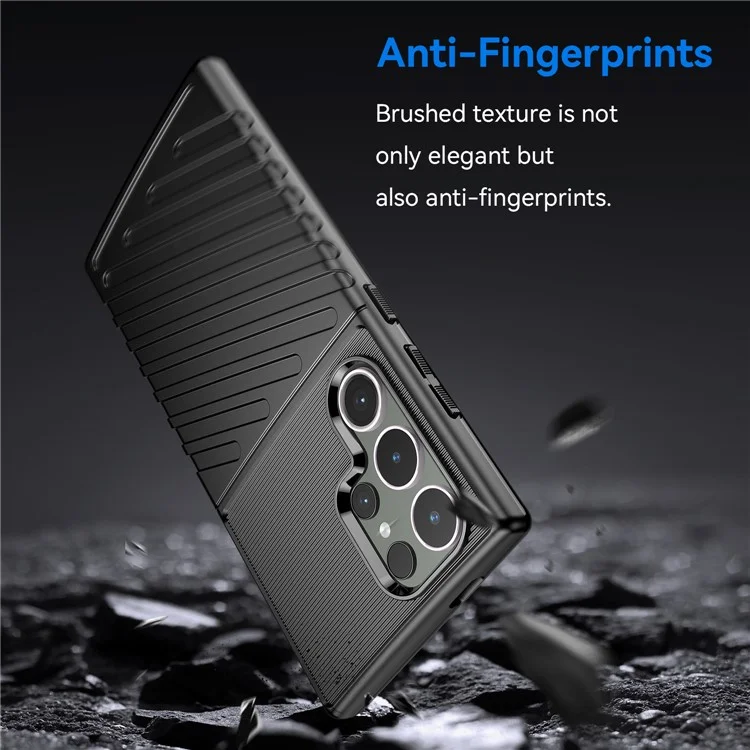 Thunder Series For Samsung Galaxy S24 Ultra Case Anti-Scratch Phone Shell TPU Cell Phone Cover - Black