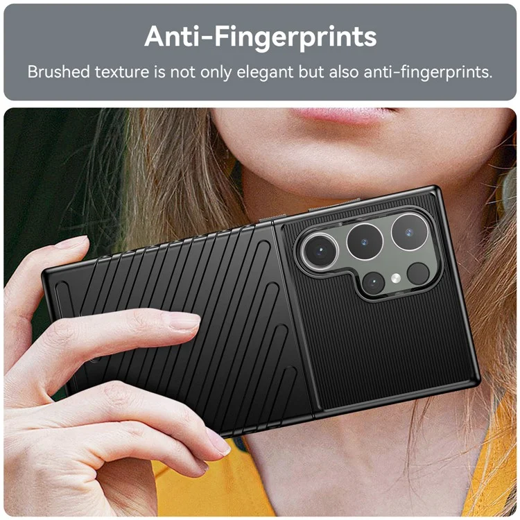 Thunder Series For Samsung Galaxy S24 Ultra Case Anti-Scratch Phone Shell TPU Cell Phone Cover - Black