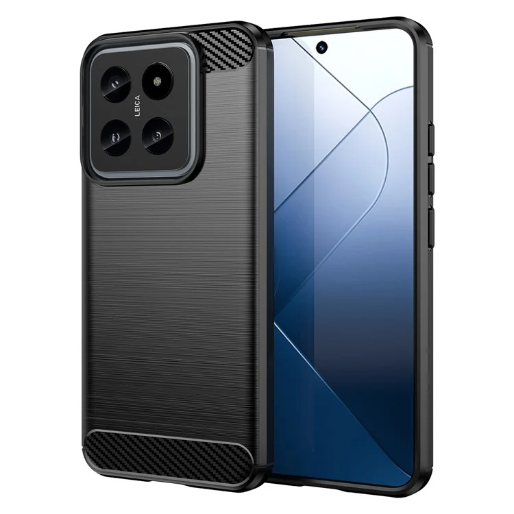 Para Xiaomi 14 Anti-Scratch Phone Shell TPU Carbon Fiber Texture Phone Case - Negro