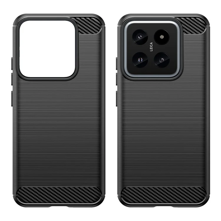 Para Xiaomi 14 Anti-Scratch Phone Shell TPU Carbon Fiber Texture Phone Case - Negro