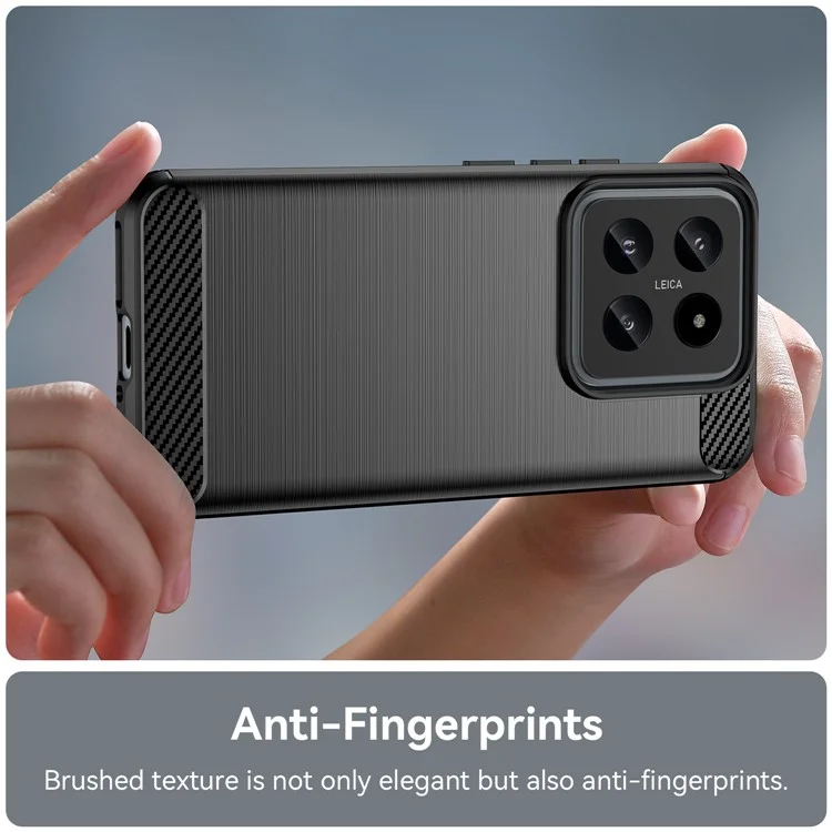 Para Xiaomi 14 Anti-Scratch Phone Shell TPU Carbon Fiber Texture Phone Case - Negro