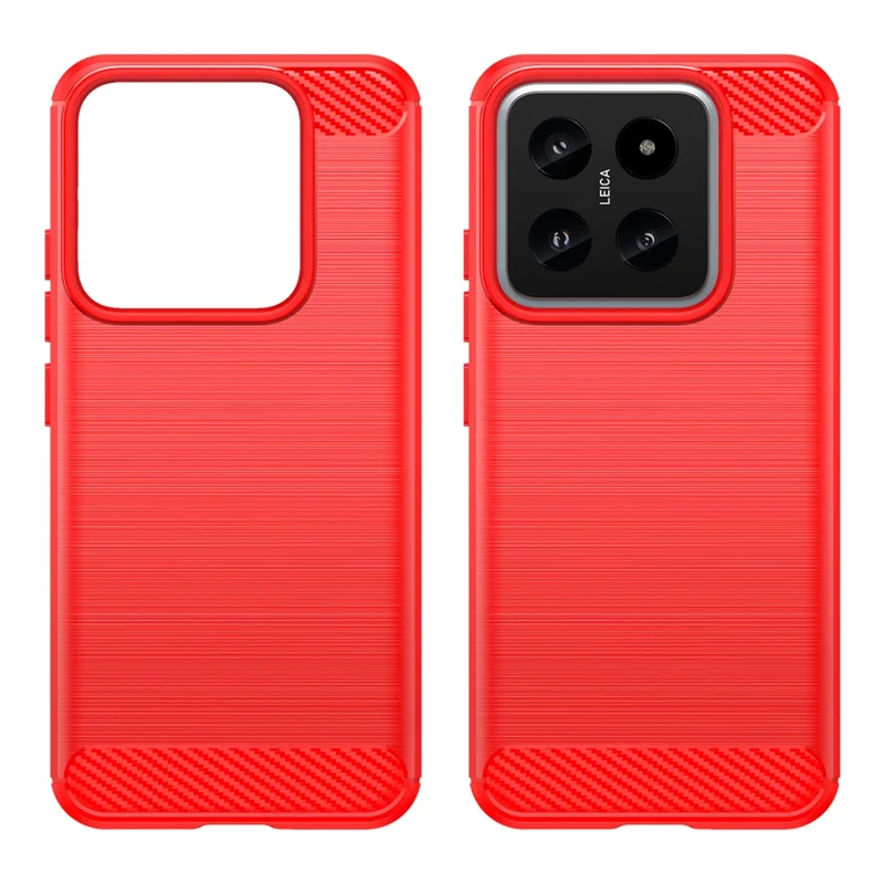 Funda de teléfono de fibra de carbono antiarañazos para Xiaomi 14 - Rojo