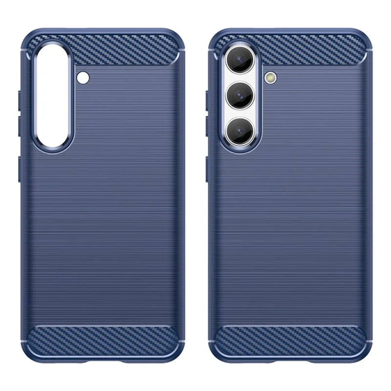 For Samsung Galaxy S25 / S24 Case Phone Cover TPU Carbon Fiber Texture Slim-Fit Cell Phone Shell - Blue