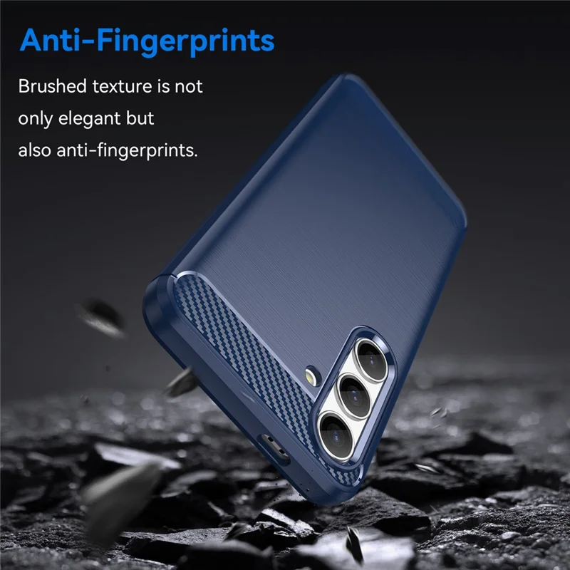 For Samsung Galaxy S25 / S24 Case Phone Cover TPU Carbon Fiber Texture Slim-Fit Cell Phone Shell - Blue