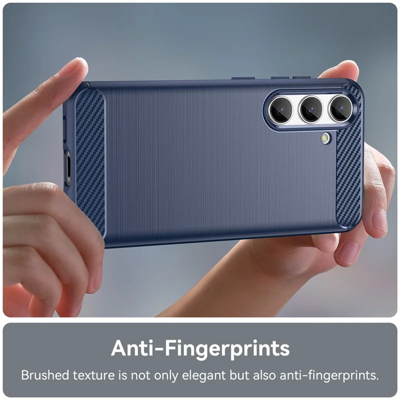 For Samsung Galaxy S25 / S24 Case Phone Cover TPU Carbon Fiber Texture Slim-Fit Cell Phone Shell - Blue