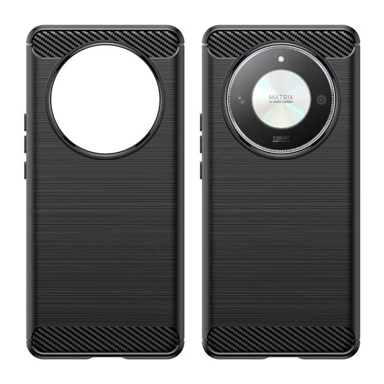 For Honor X50 /  X9b 5G / Magic6 Lite 5G Case TPU Carbon Fiber Texture Scratch-resistant Phone Cover - Black