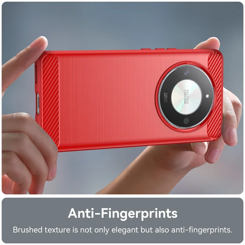 For Honor X50 /  X9b 5G / Magic6 Lite 5G Case TPU Carbon Fiber Texture Scratch-resistant Phone Cover - Red