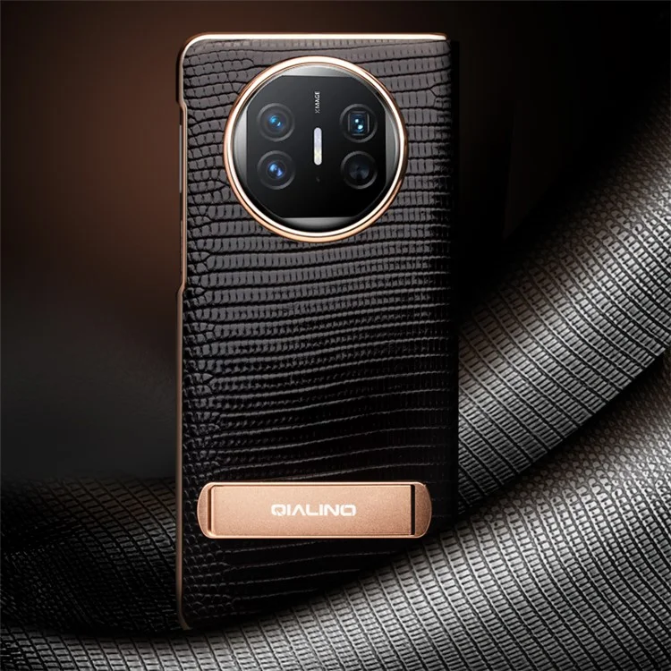QIALINO Чехол для Huawei Mate X5 из натуральной кожи рептилии с окном просмотра и подставкой