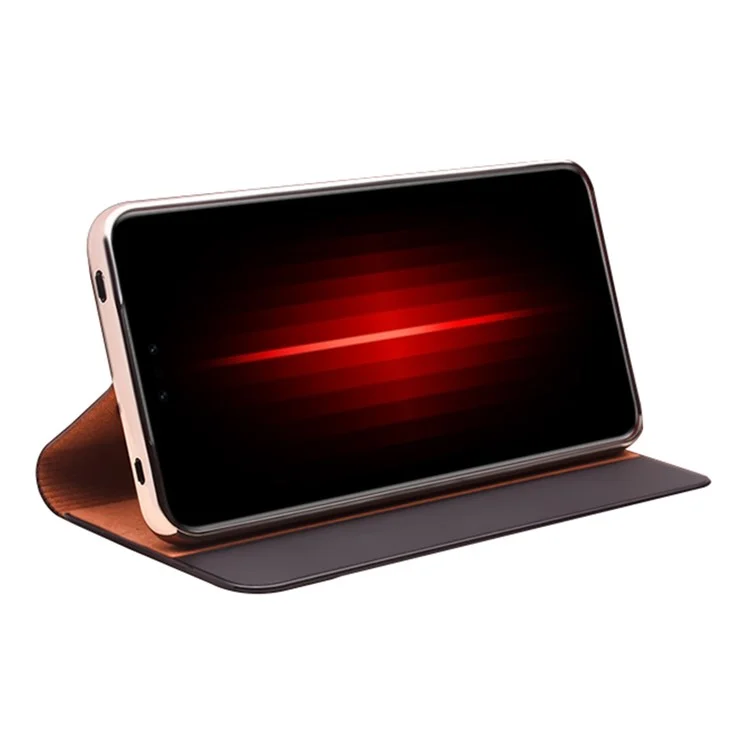 QIALINO Para Huawei Mate 60 RS Funda Ultimate Anti-caída Vista Ventana Cuero Genuino de Vaca Soporte Cubierta de Teléfono - Marrón