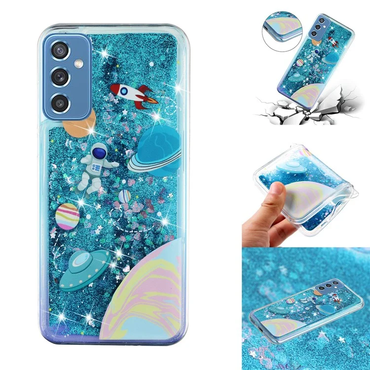 Pour Samsung Galaxy A05s 4G TPU Case Embossment Pattern Liquid Quicksand Cover - Univers