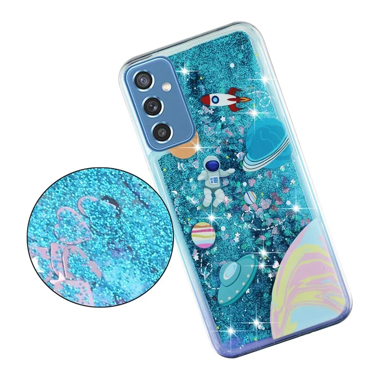 Pour Samsung Galaxy A05s 4G TPU Case Embossment Pattern Liquid Quicksand Cover - Univers