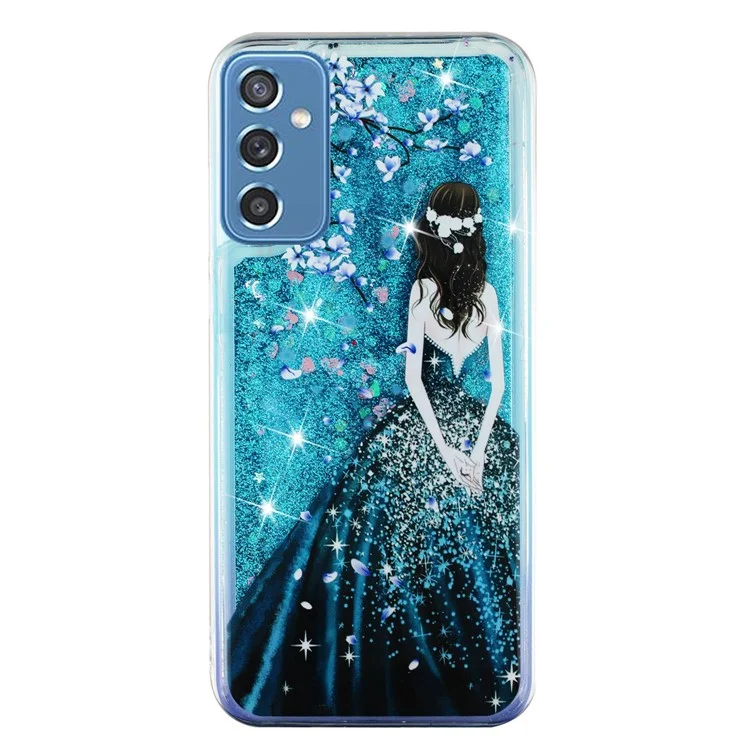 Per Samsung Galaxy S23 FE Quicksand Case Soft TPU Embossment Pattern Phone Cover - Blue Girl