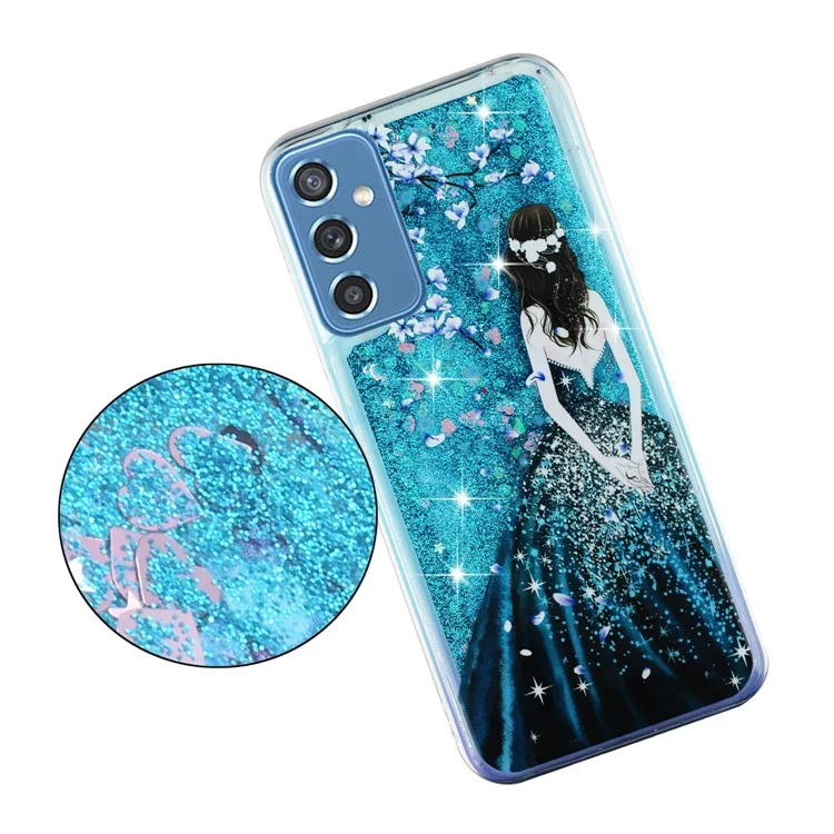 Per Samsung Galaxy S23 FE Quicksand Case Soft TPU Embossment Pattern Phone Cover - Blue Girl