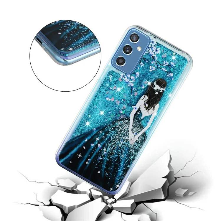Per Samsung Galaxy S23 FE Quicksand Case Soft TPU Embossment Pattern Phone Cover - Blue Girl