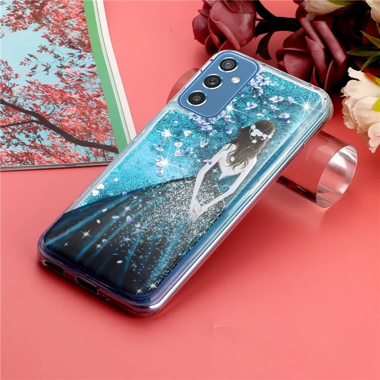 Per Samsung Galaxy S23 FE Quicksand Case Soft TPU Embossment Pattern Phone Cover - Blue Girl