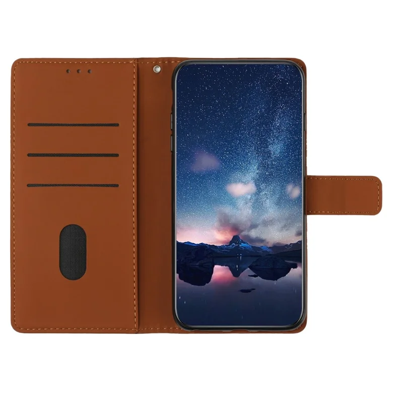 Per Oppo A18 4G Case Impresso Rombo Supporto per Telefono Cellulare Custodia Portafoglio - Marrone