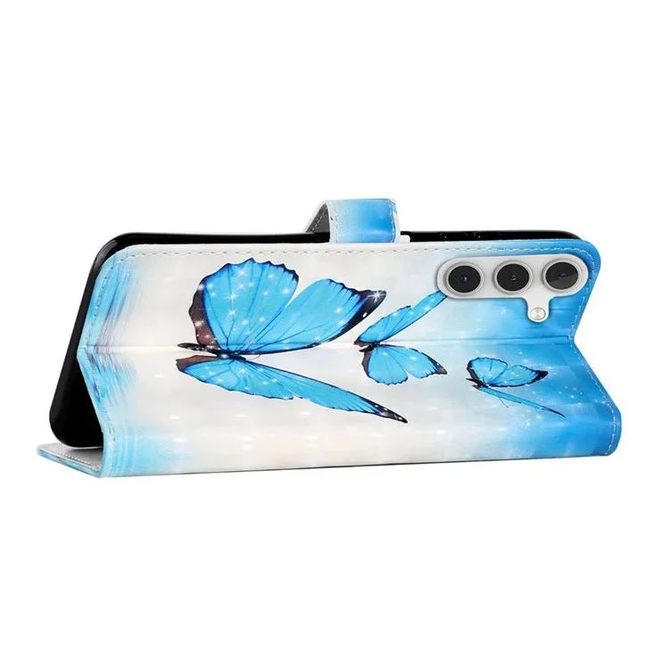 Для Samsung Galaxy A05s 4G Case 3D Pattern Printing Wallet Phone Cover - Three Butterflies