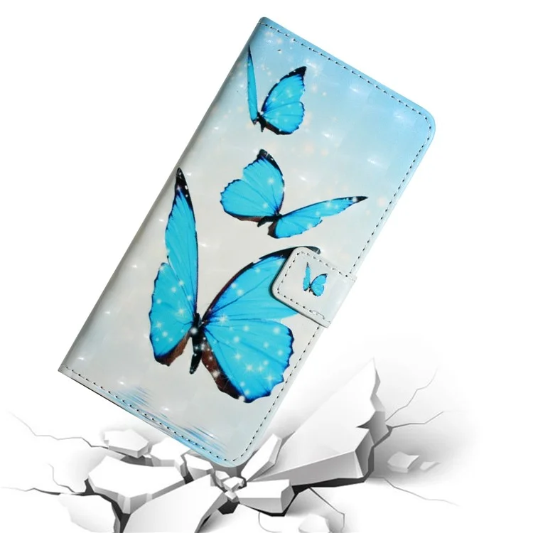 Для Samsung Galaxy A05s 4G Case 3D Pattern Printing Wallet Phone Cover - Three Butterflies