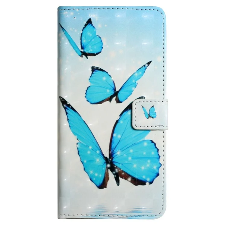 Для Samsung Galaxy A05s 4G Case 3D Pattern Printing Wallet Phone Cover - Three Butterflies