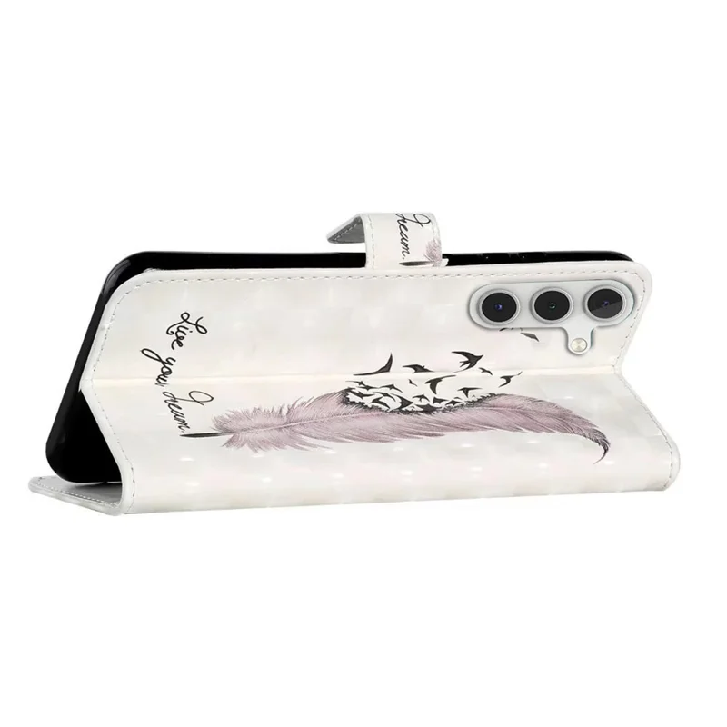 For Samsung Galaxy A05s 4G Case 3D Pattern Printing Wallet Phone Cover - Feather