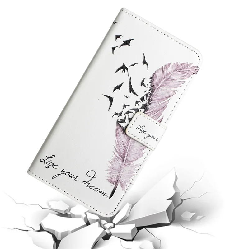 For Samsung Galaxy A05s 4G Case 3D Pattern Printing Wallet Phone Cover - Feather