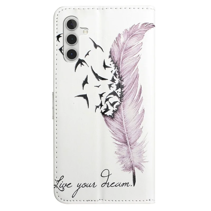 For Samsung Galaxy A05s 4G Case 3D Pattern Printing Wallet Phone Cover - Feather