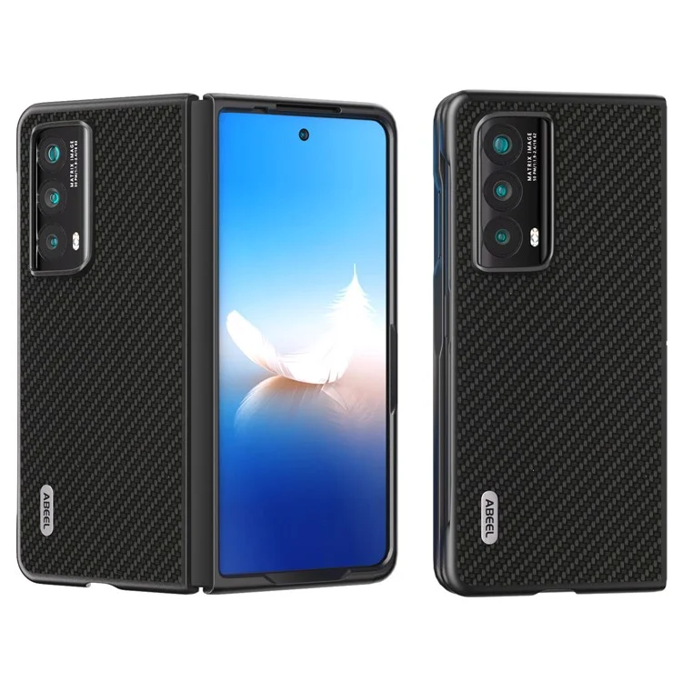 ABEEL Per il caso Honor Magic Vs2 5G Anti-graffi in fibra di carbonio Texture Custodia per telefono - Nero 