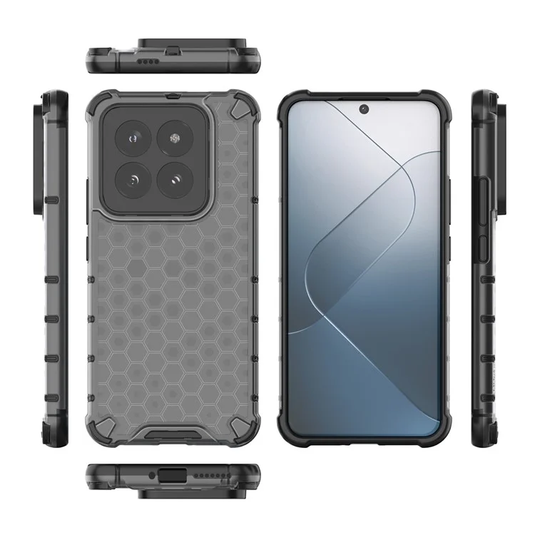 Для Xiaomi 14 Pro Case Honeycomb Design Anti-scratch Phone Cover - Black