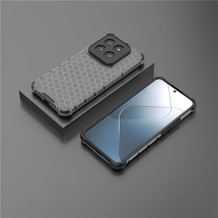 Для Xiaomi 14 Pro Case Honeycomb Design Anti-scratch Phone Cover - Black